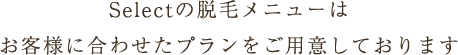 美肌小町の脱毛メニューはお客様に合わせたプランをご用意しております